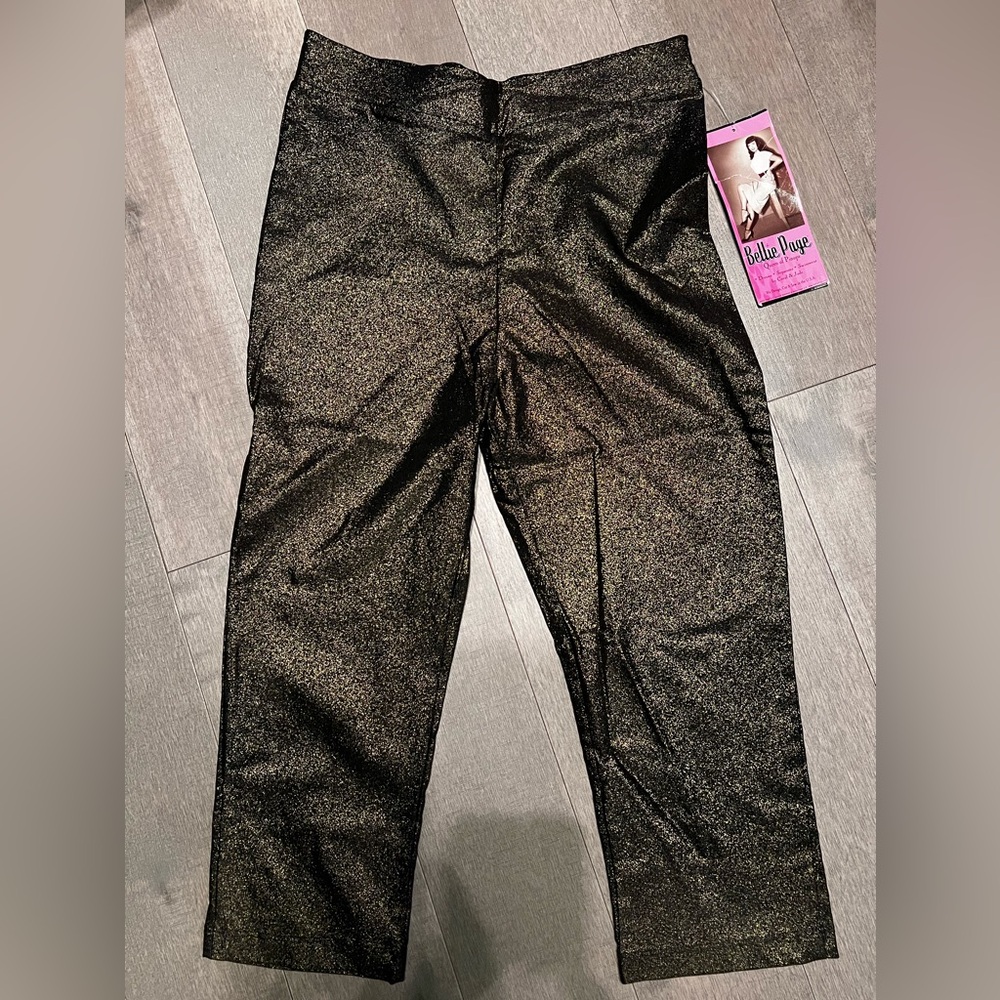 NWT Bettie Page lurex capri pants size 14